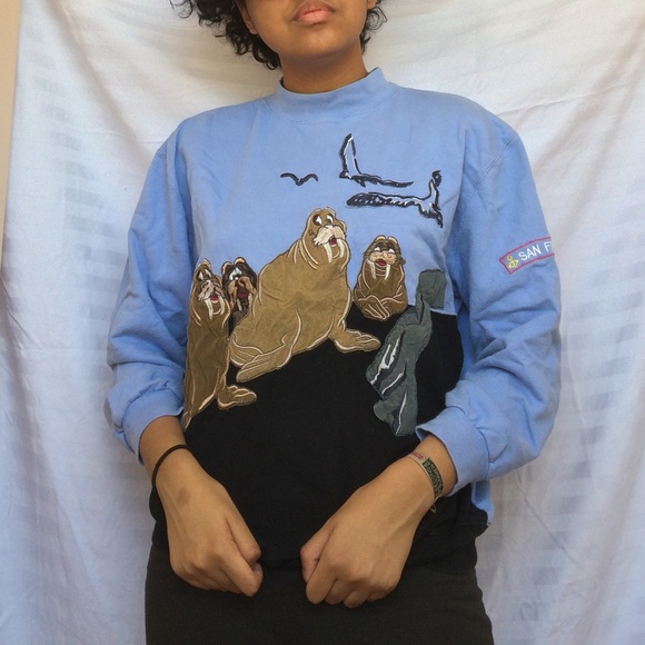 Vintage Tops - VTG san fran walrus sweatshirt